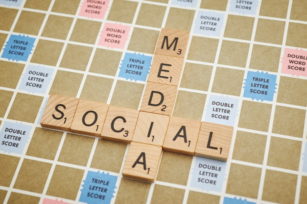 Social Media crossword board Background