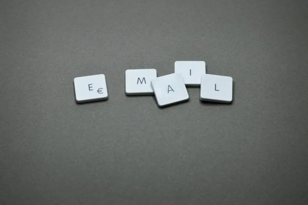 email blocks on gray surface